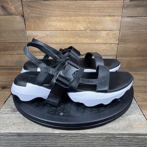 Sorel Women Size 8.5 Kinetic Impact Black & White Slingback Comfort Sandal Shoes